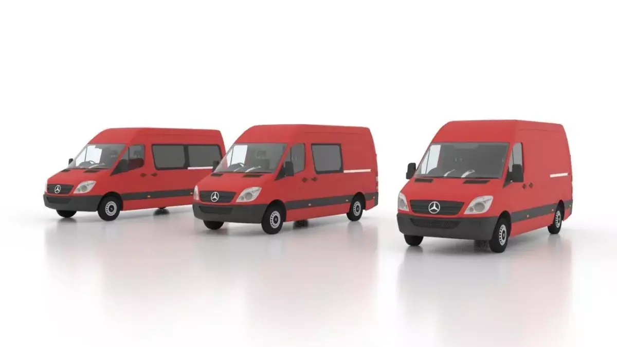Mercedes Benz Sprinter L2H2 2009 Collection UK 3D Model Pack