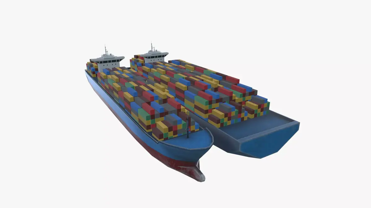 Cargo Ships Low-poly 3D model