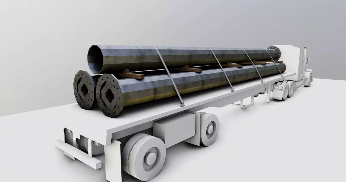 CARGO MODELS FOR TRUCK TRAILER-Polygon Pole Type-3 3D model