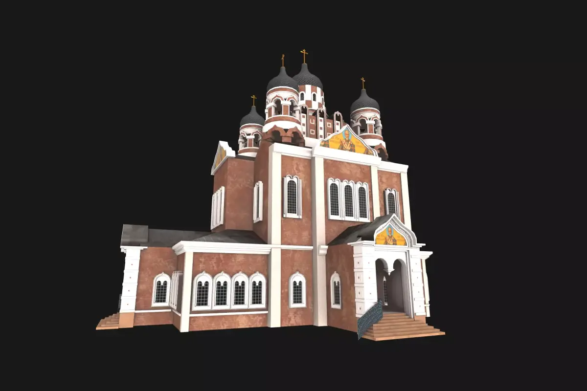 Cathedral Alexander Nevsky  Low-poly 3D model
