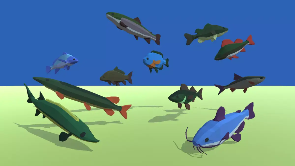 9t5 Low Poly Fresh Water Fish Low-poly 3D model