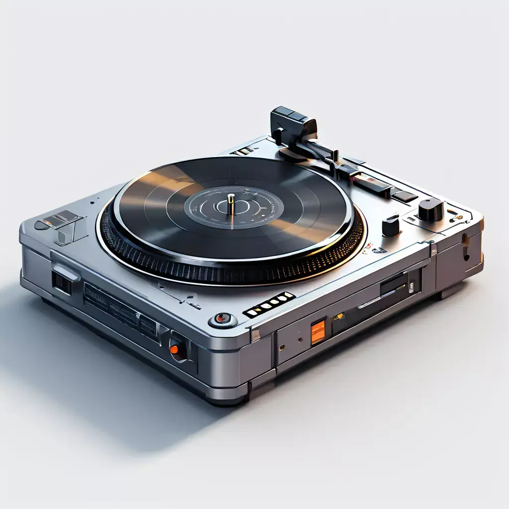Futuristic Turntable SciFi Record Player Low-poly 3D model
