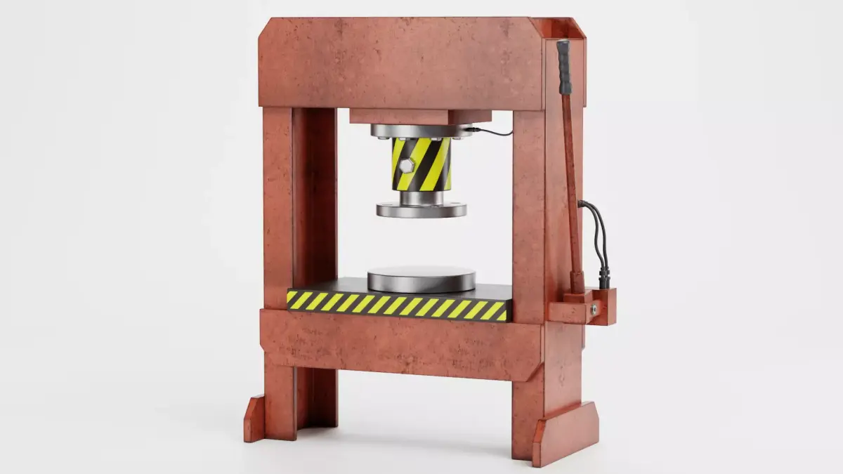 Hydraulic Press V1 - Optimized for Physics Simulations Low-poly 3D model