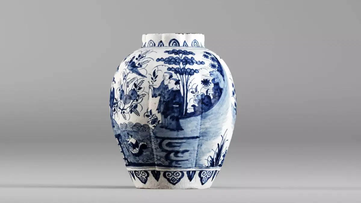 001592 3D-Scanned 17th-Century Chinese Faience Vase 3D model
