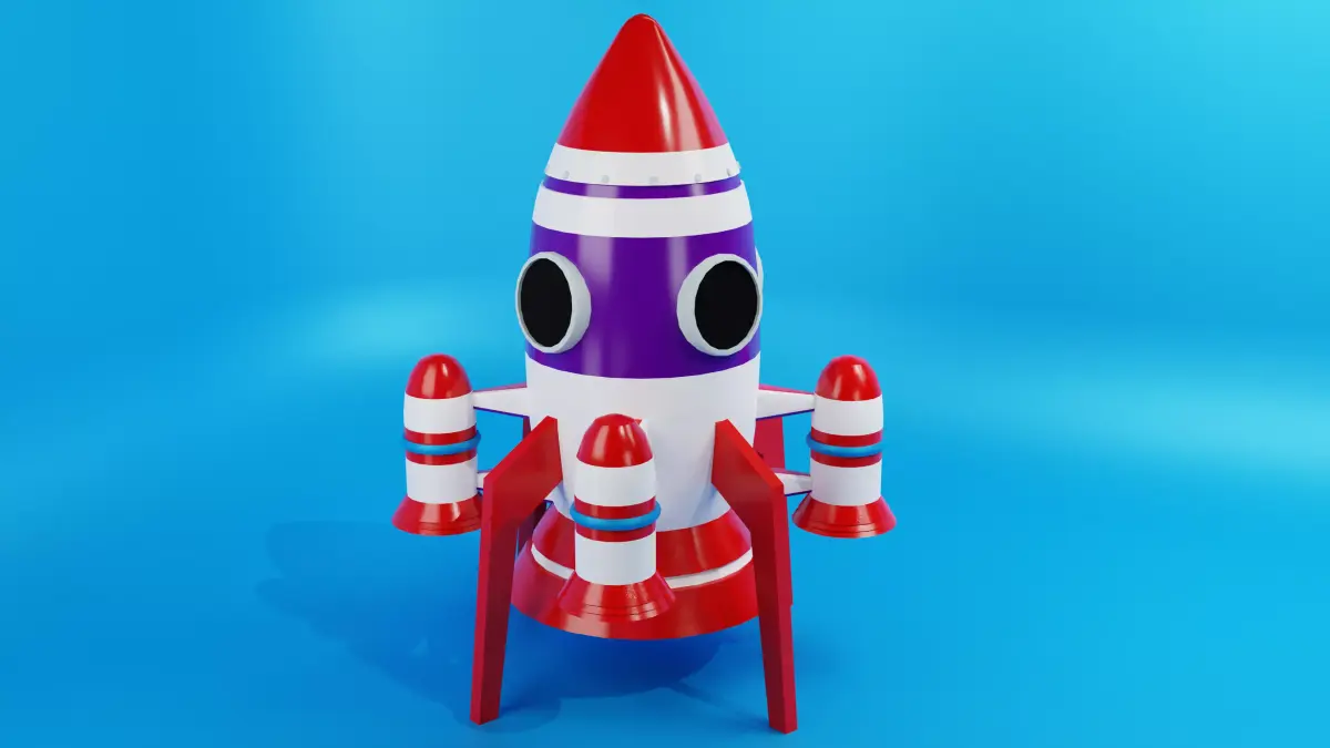 Cartoon Rocket spaceship PBR Textures 3D model