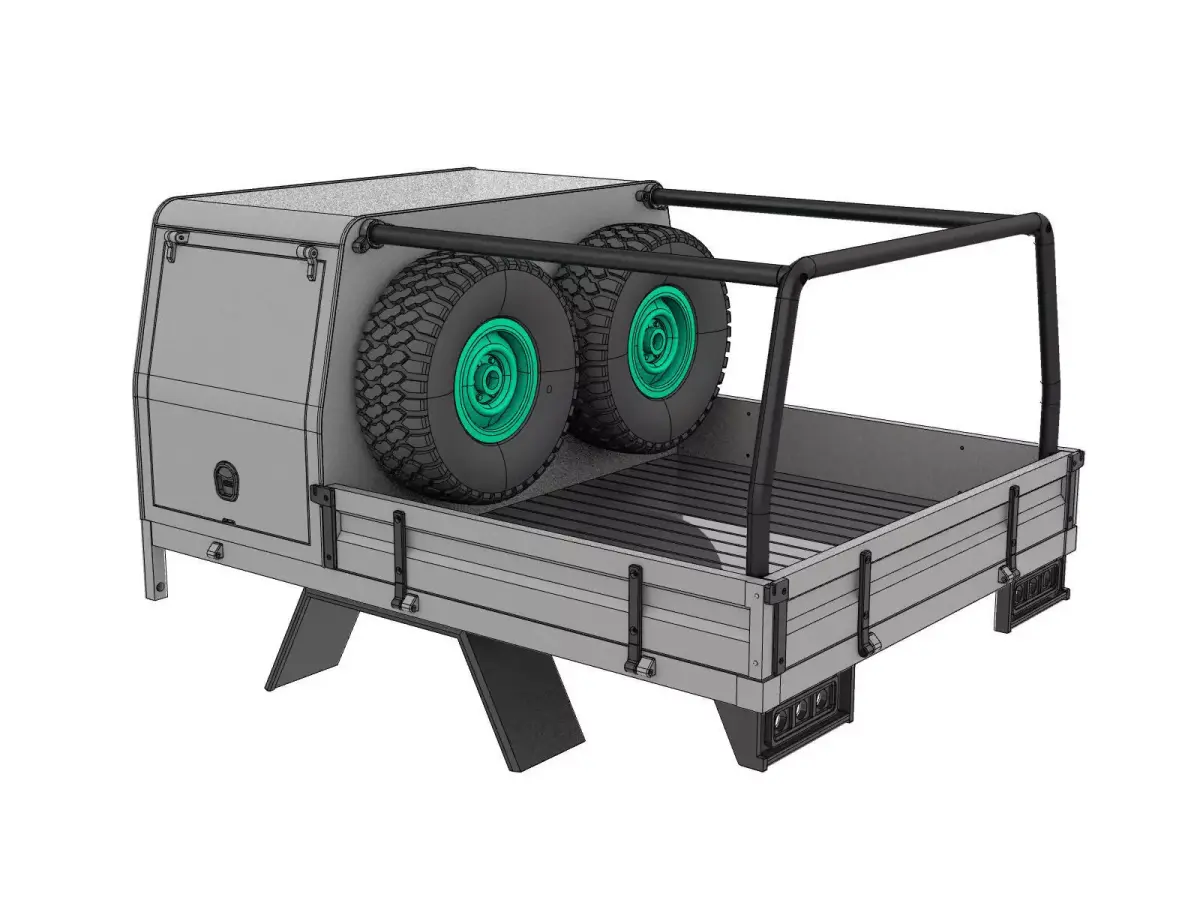off road pickup truck bed and canopy 1 to 10 SCALE 3D print model