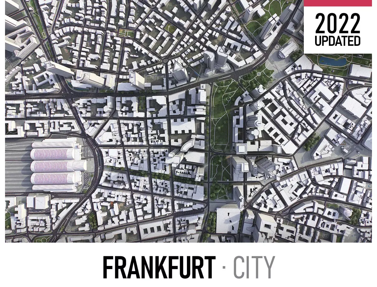 Frankfurt Low-poly 3D model