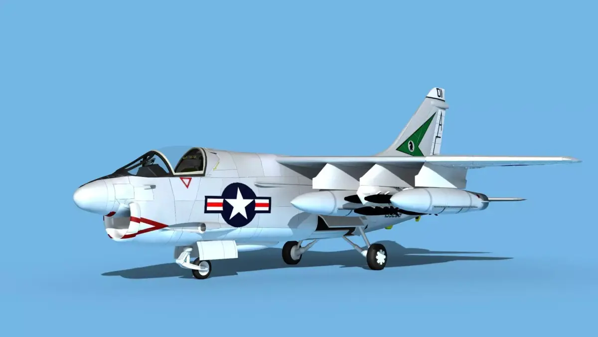 Chance Vought A-7C Corsair II V23 USN 3D model