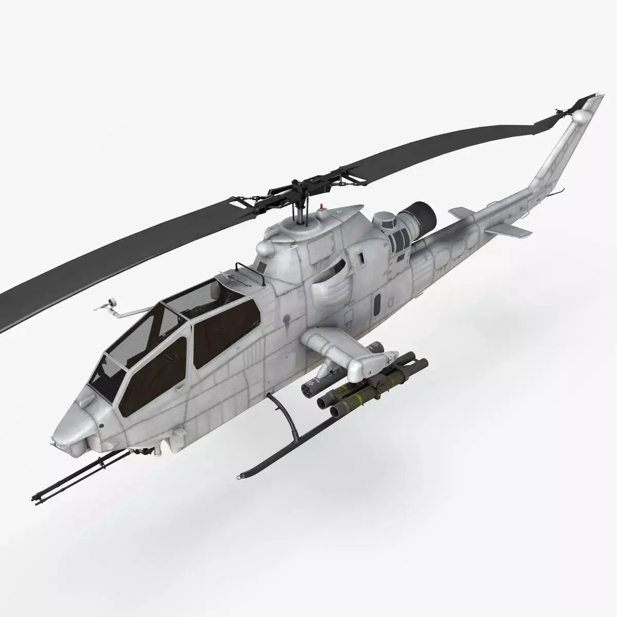 Bell AH-1S Cobra Blank Basic Animation Low-poly 3D model