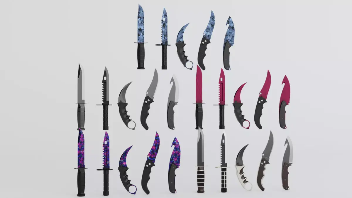 Knife Low-poly 3D model 28