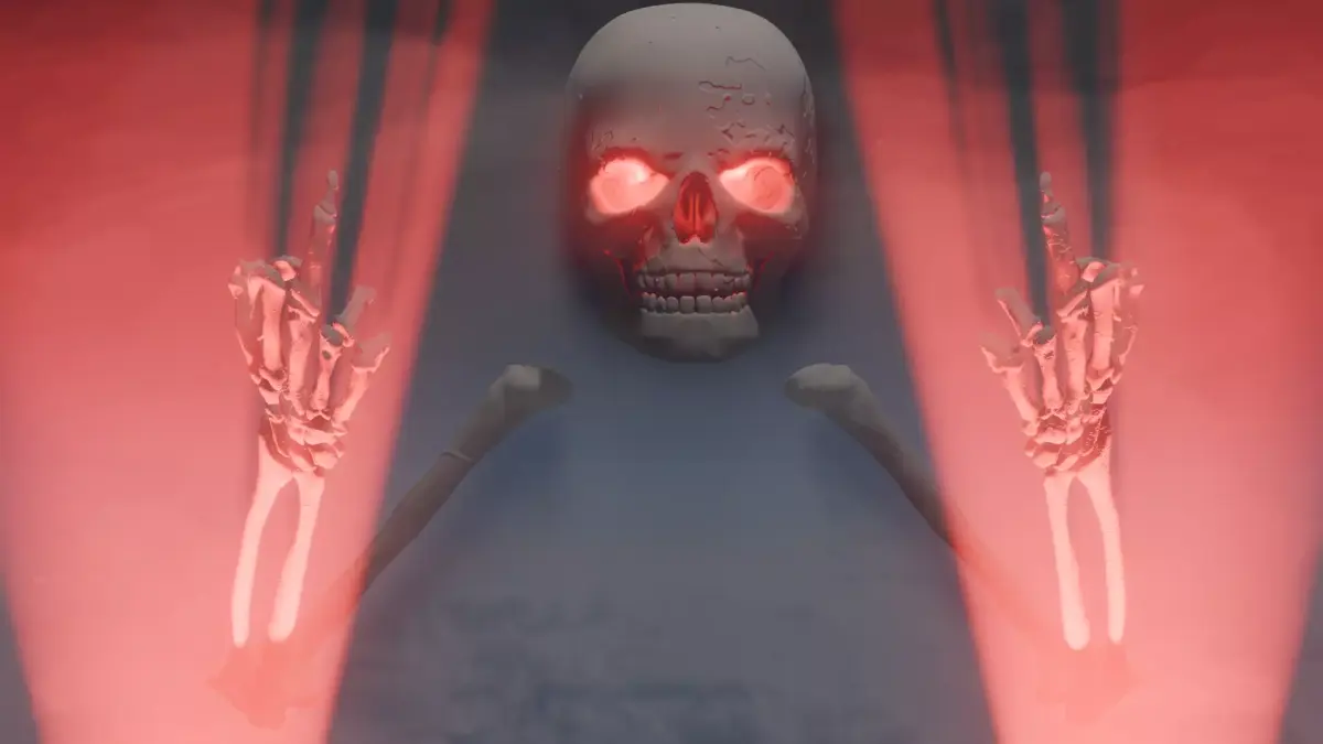 skeleton sticking out the middle finger 3D model