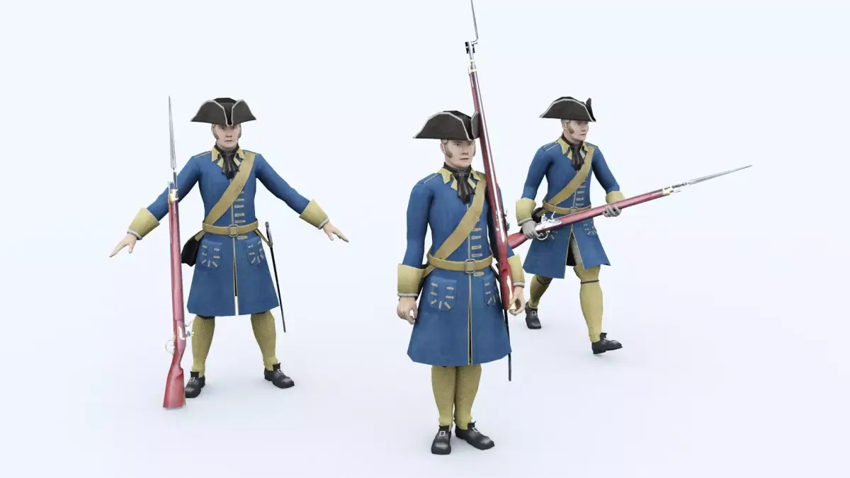 Swedish infantryman1709 Low-poly 3D model