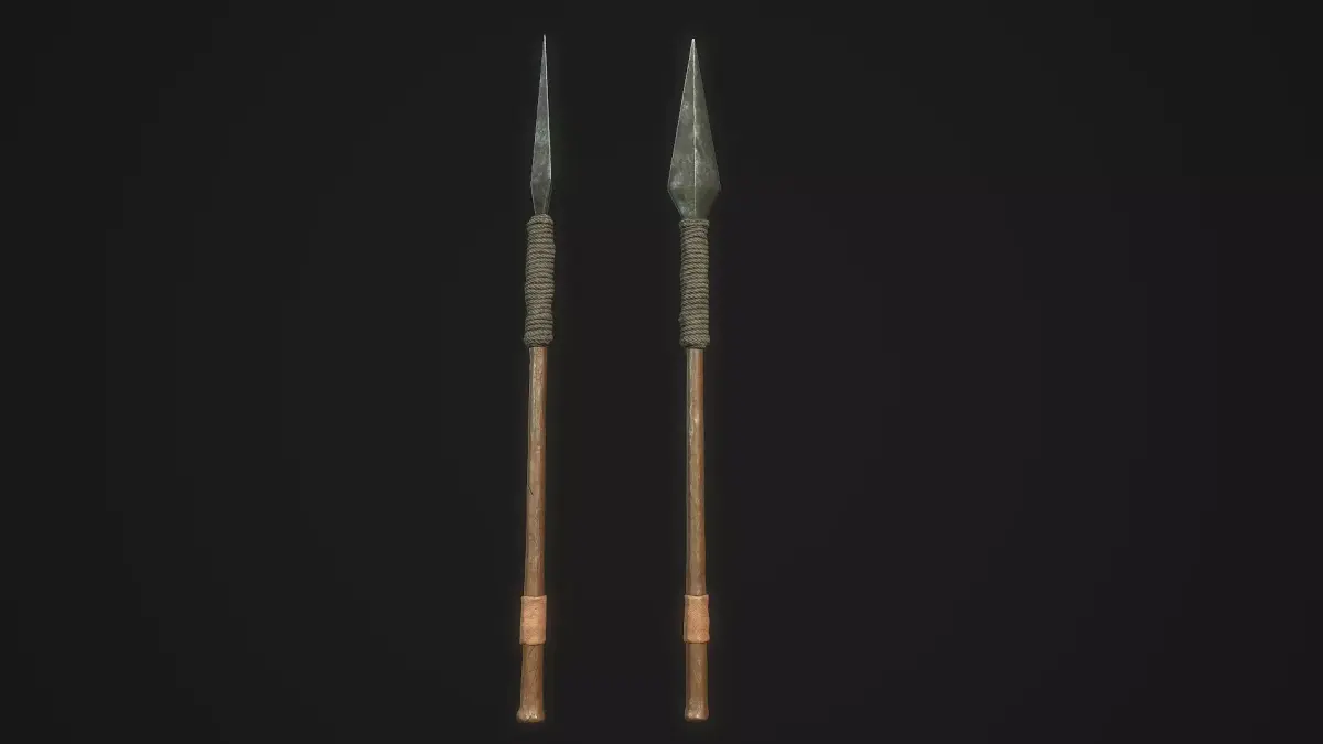 Assegay two arrowheads Low-poly 3D model