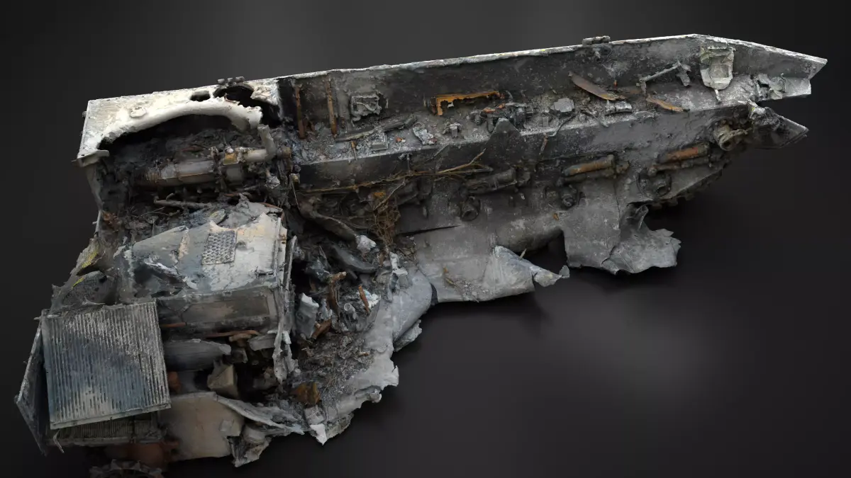 Destroyed and burnt Russian BMD-4M Photoscan 3D model