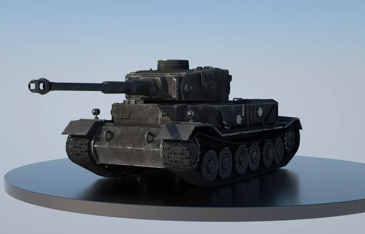 Tank Tiger P 3D model Low-poly 3D model