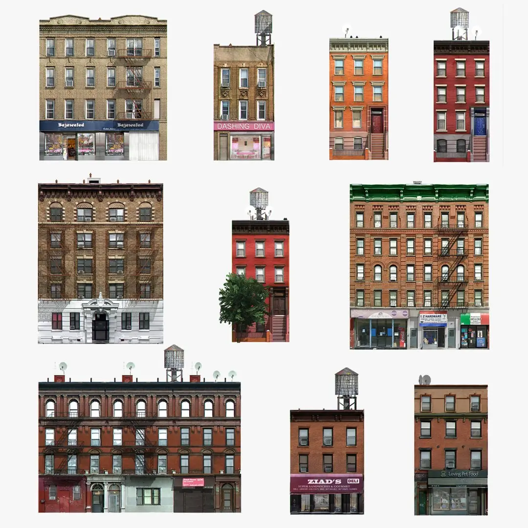 Realistic New York Buildings Game Collection 3D model