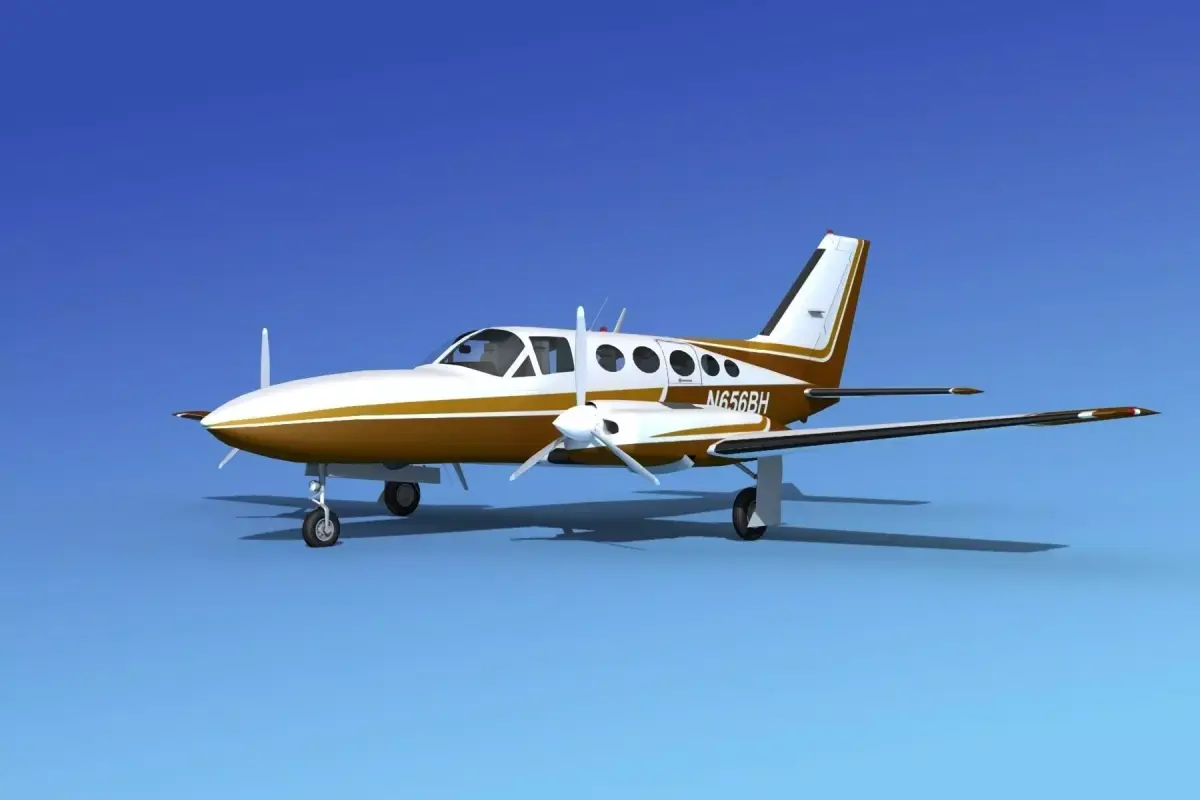 Cessna 414A Chancellor V02 3D model