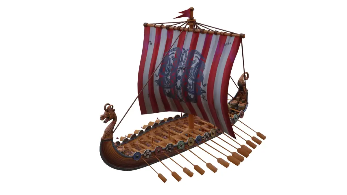 Viking longship  Low-poly 3D model