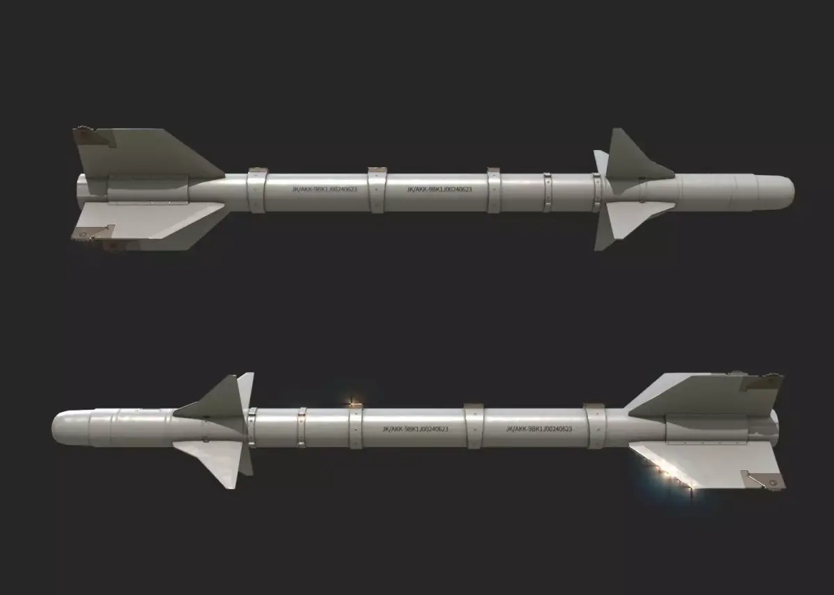 Chinese PL9 Infrared guided Air-to-Air missile PL-9 Low-poly 3D model
