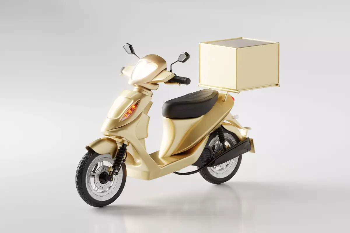Delivery Scooter Motorcycle Low-poly 3D model