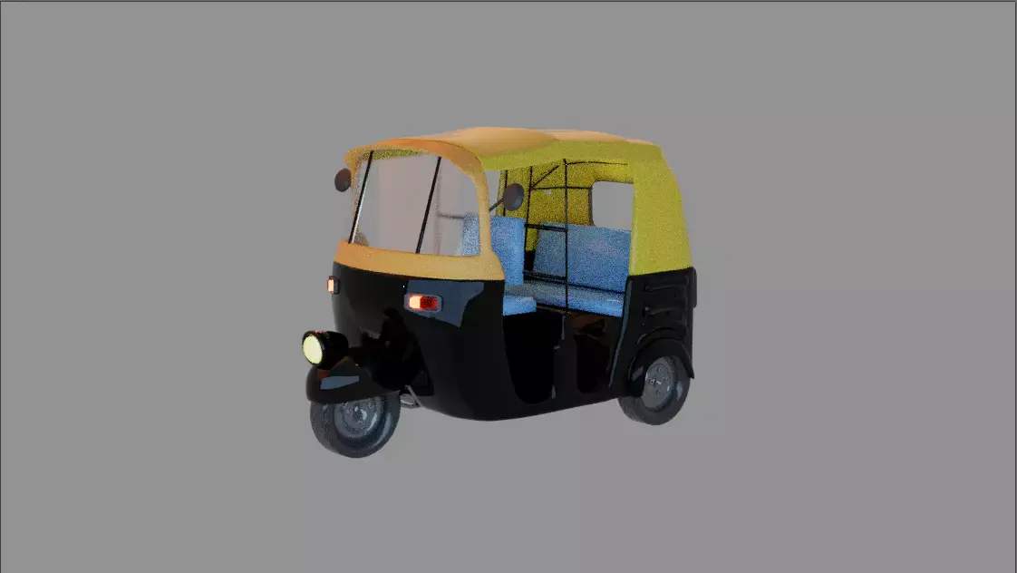  auto rickshaw indian Low-poly 3D model