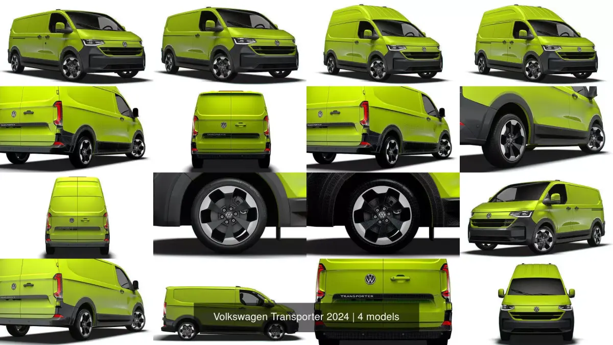 Volkswagen Transporter 2024 3D Model Pack