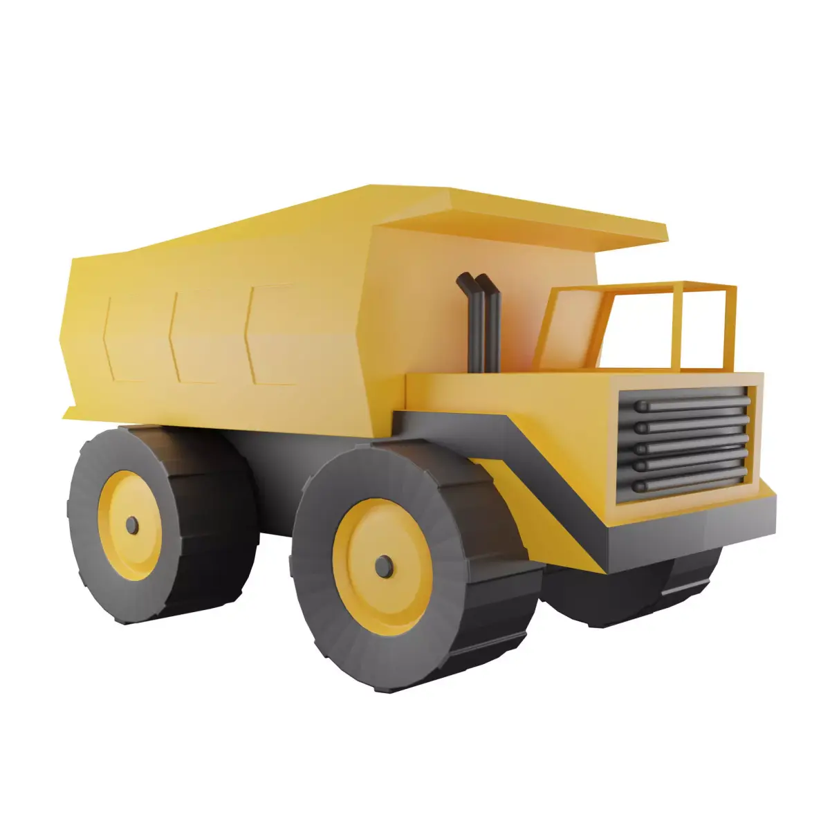 Yellow Truck Low-poly 3D model