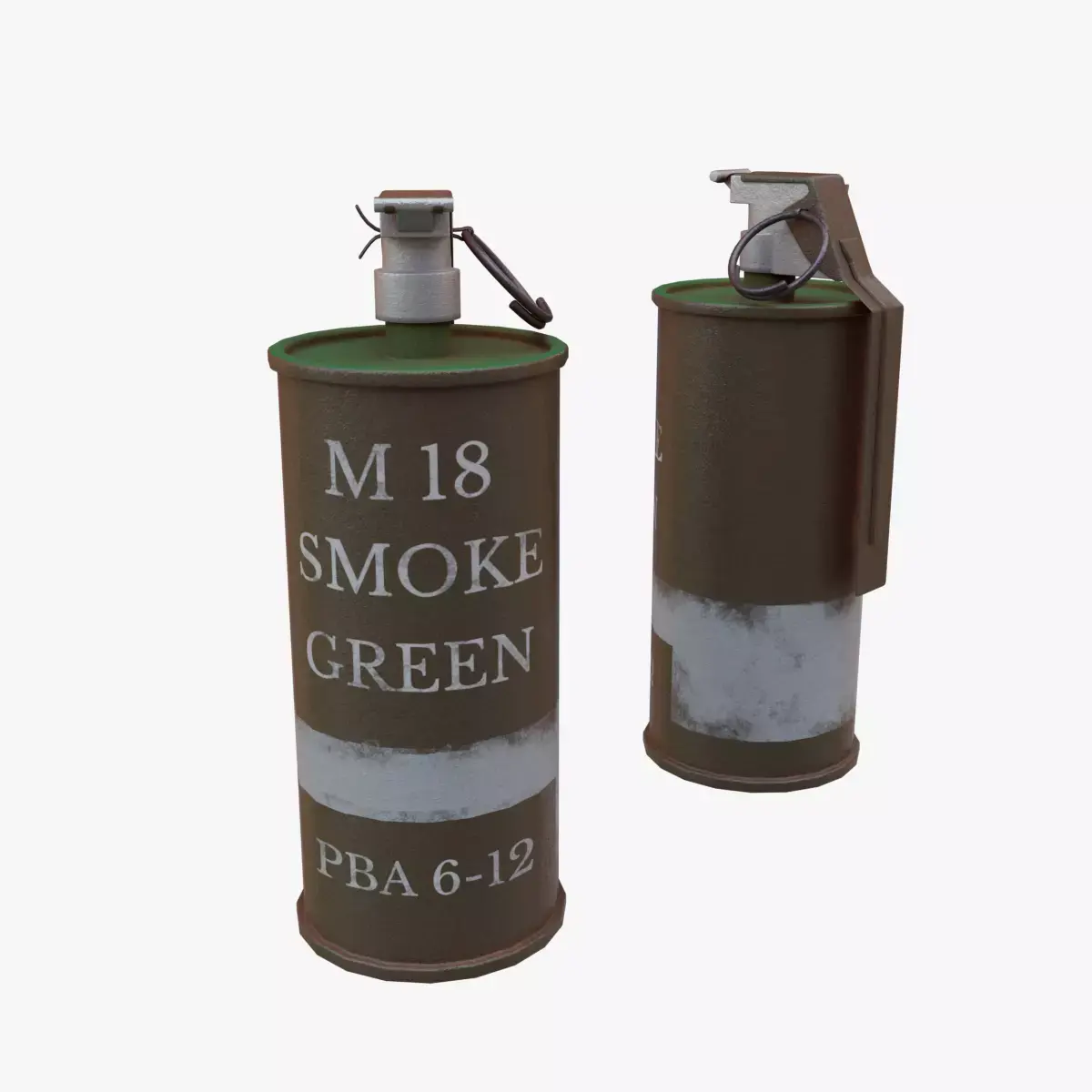 M18 Smoke Grenade Green Low-poly 3D model
