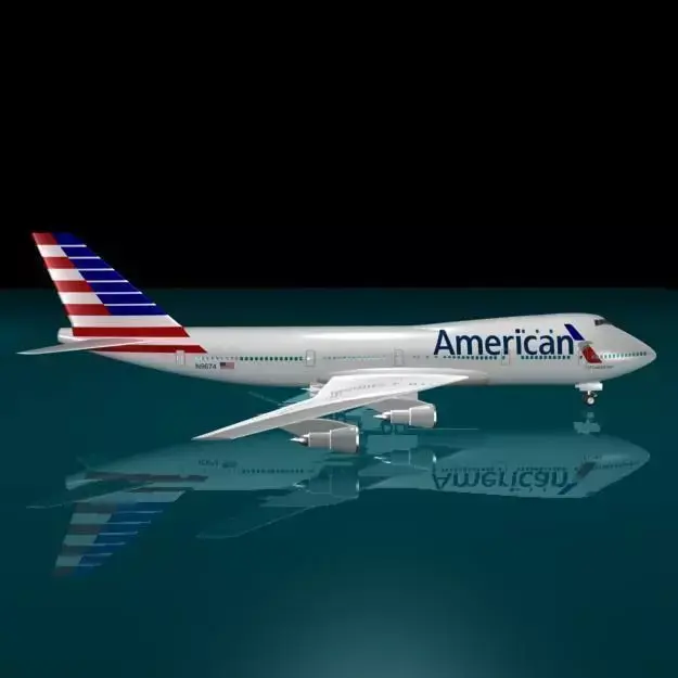 American Airlines 747-123 New logo 3D model