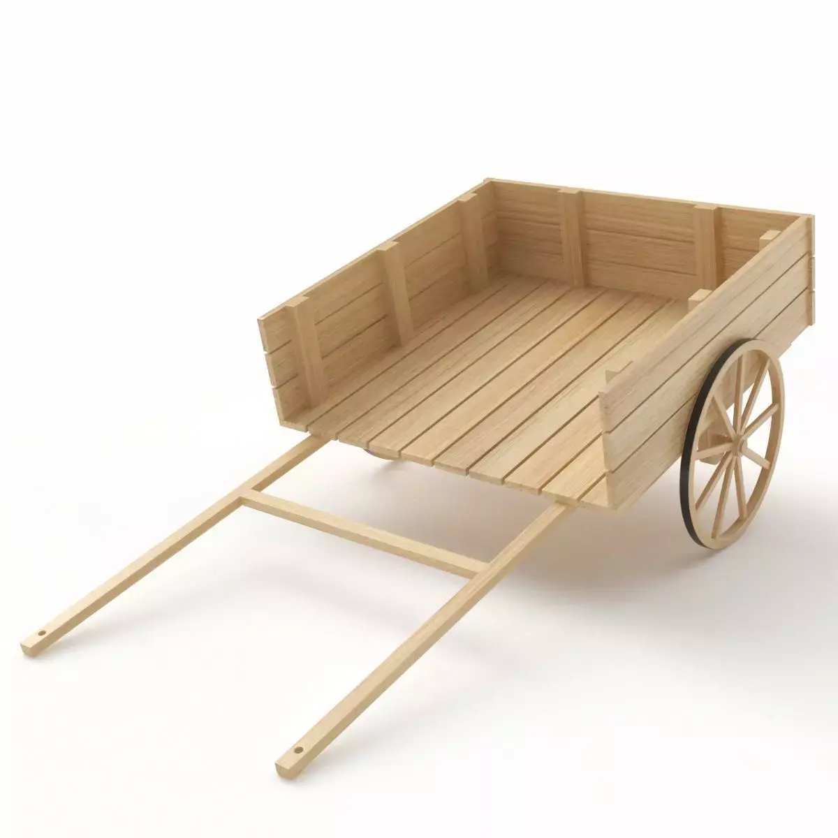 Old Wooden Cart 3D model purchase