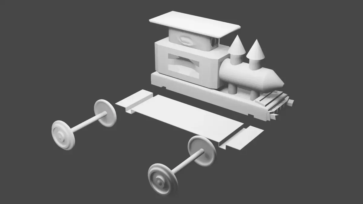 Train 3D Printable  Low-poly 3D model