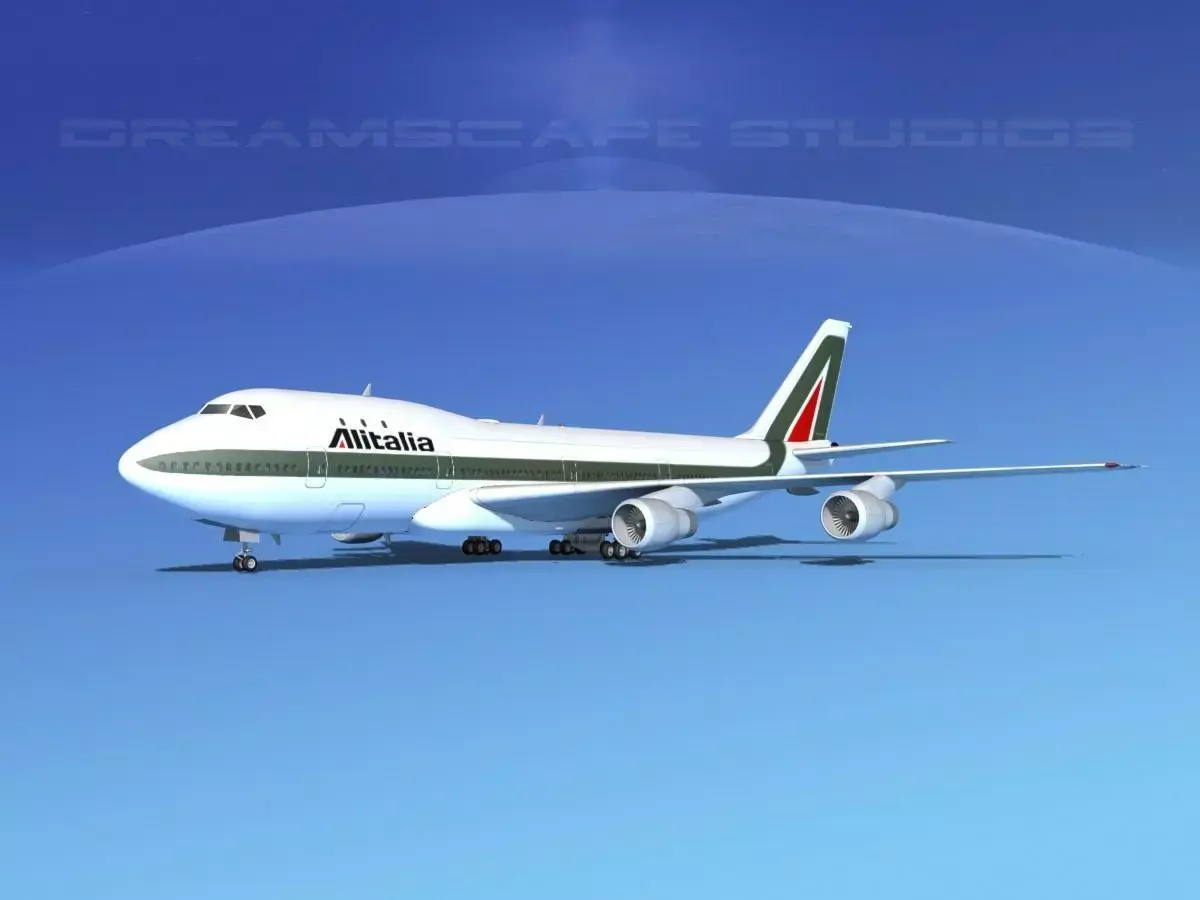 Boeing 747-100 Jumbo Jet Alitalia 3D model