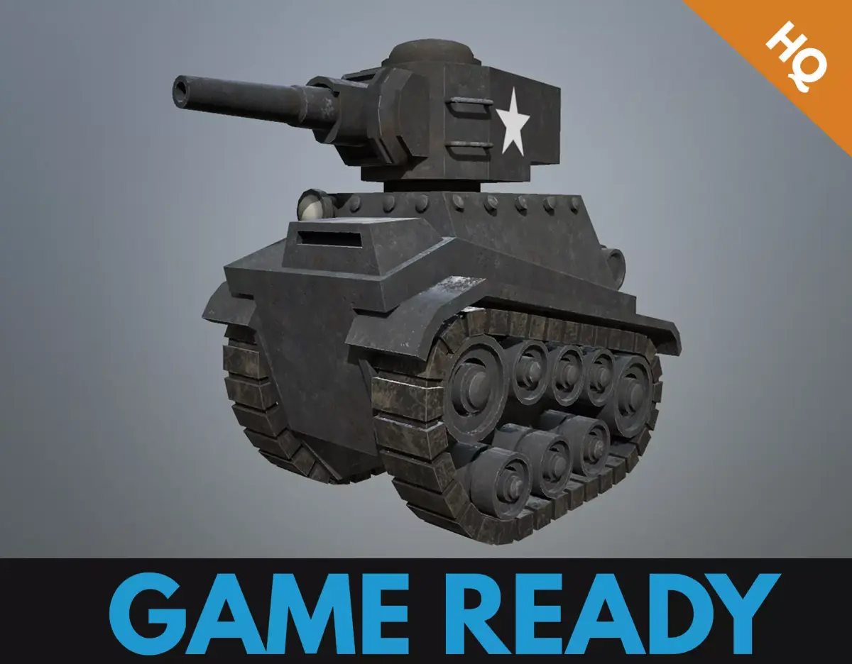 Tank 01 PBR  Low-poly 3D model