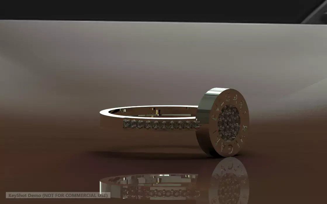 Bvlgari-Inspired Diamond Disc Ring Luxury 3DM Model 3D model