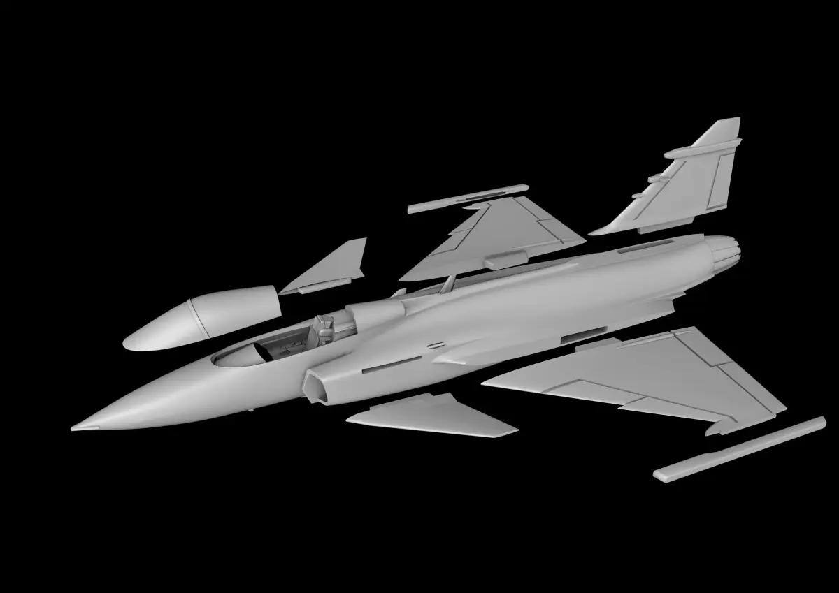 SAAB JAS GRIPEN 1-72 STL FILES OF 3D PRINT SCALE MODEL  3D print model
