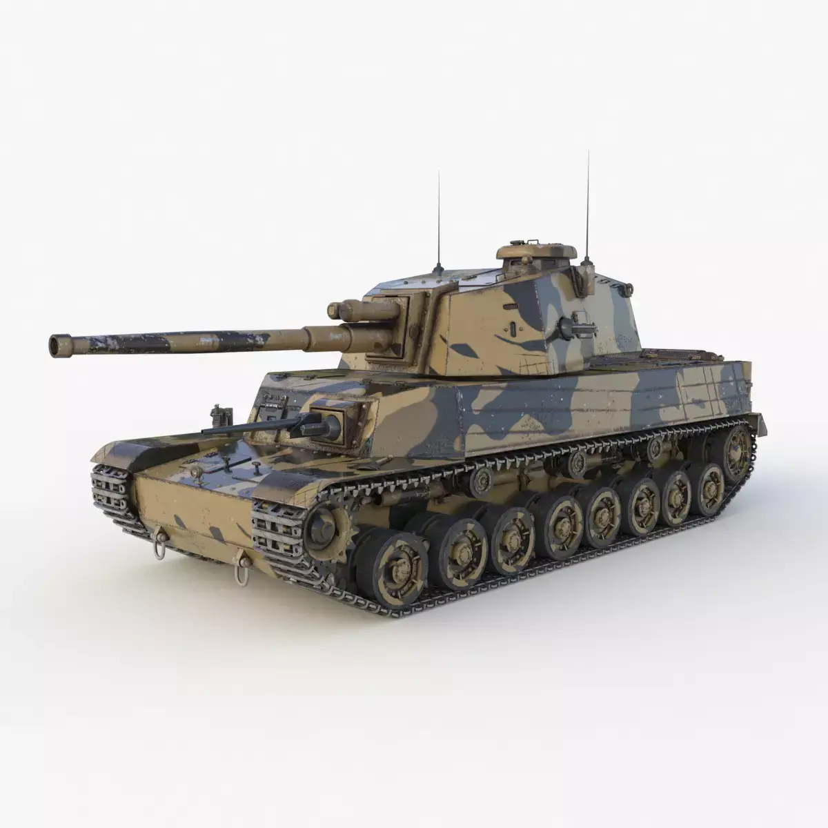 Tank Type 5 Chi-Ri Japan Camouflage Vray  3D model