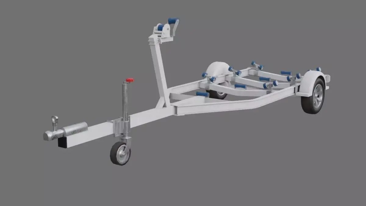 Boat Trailer 1A Low-poly 3D model