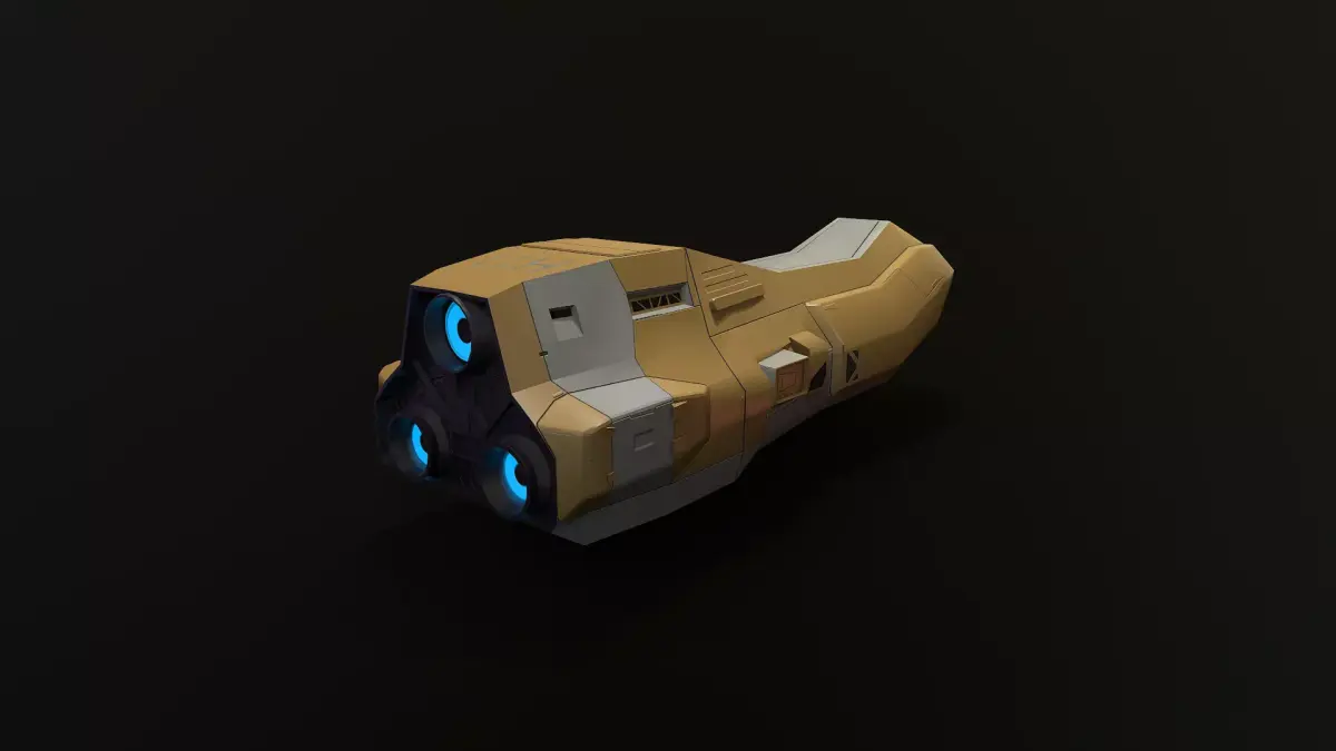 H11-Explorer gun with lights Low-poly 3D model
