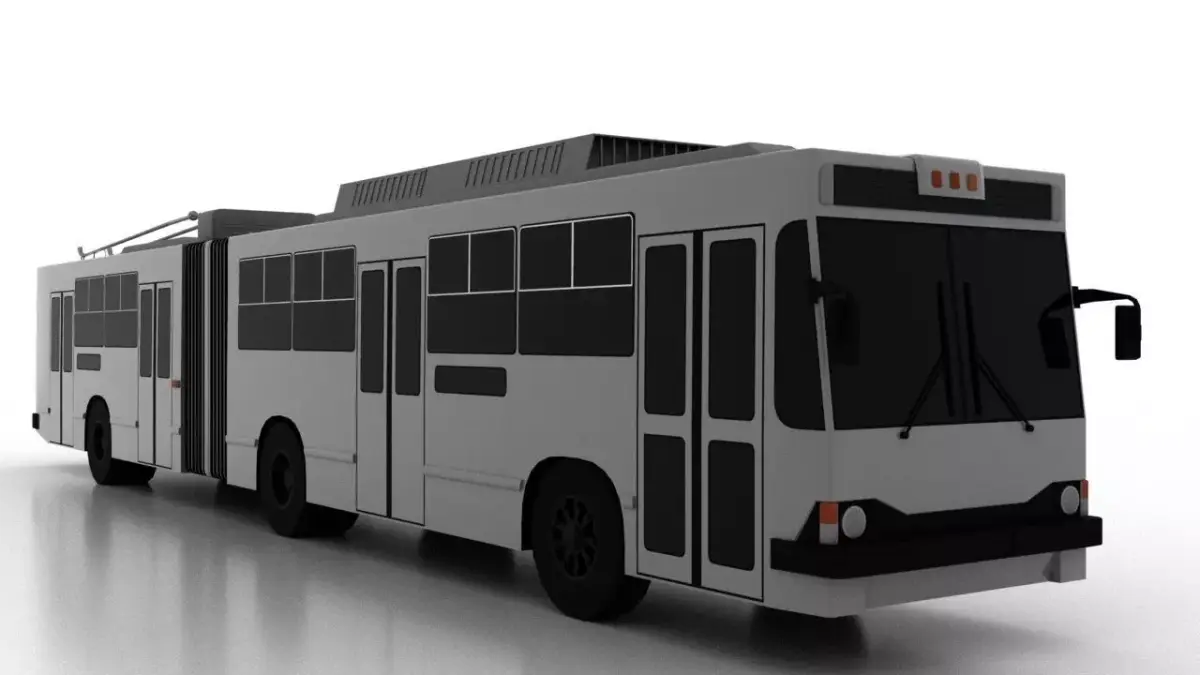 Trolleybus Kiyv-12-00 Low Low-poly 3D model