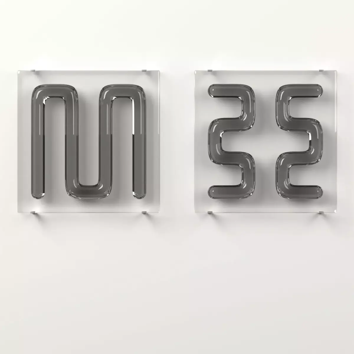 Wall Glass Blocks - Decorative Frame - Curves - Part 10 3D model