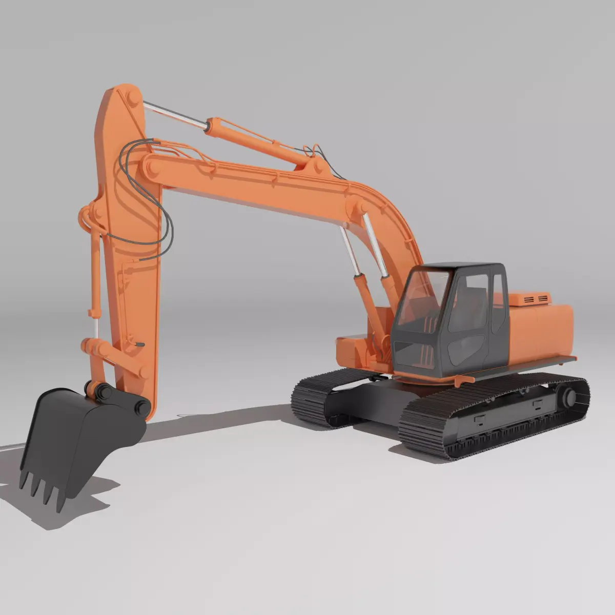 Excavator 4K Low-poly 3D model