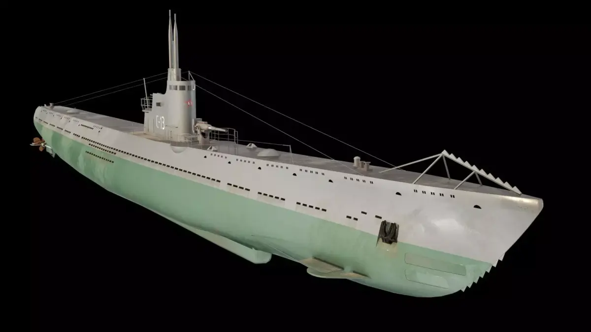 Soviet submarine S-13 Low-poly 3D model