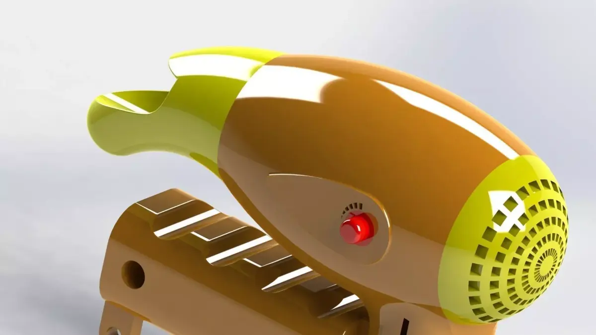 Hairdryer toy bird with mouth Free 3D model