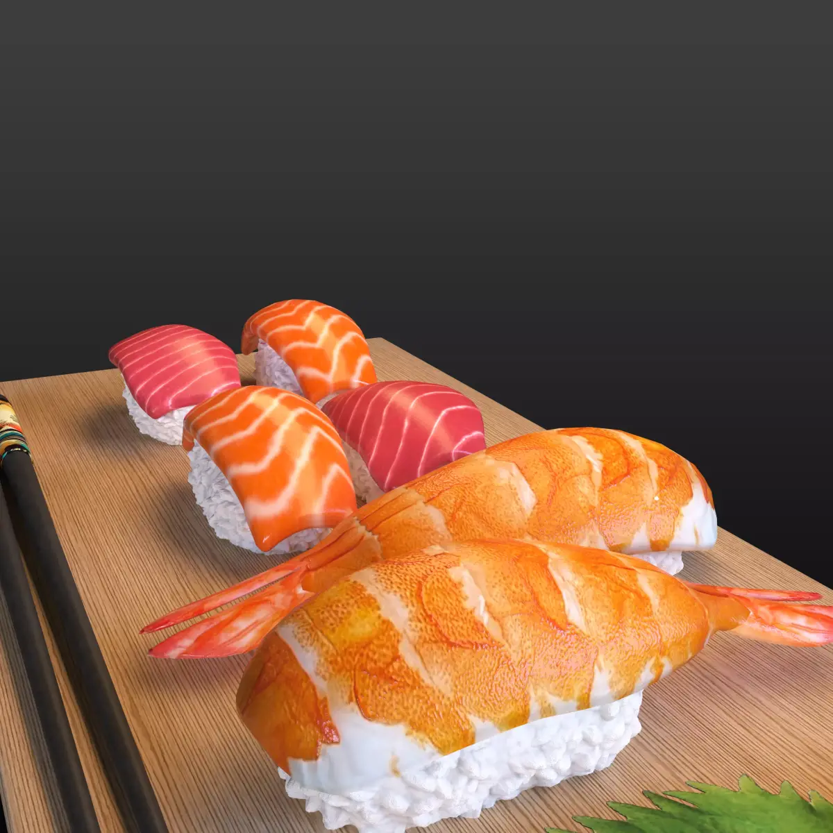 Nigiri sushi set Japan Low-poly 3D model