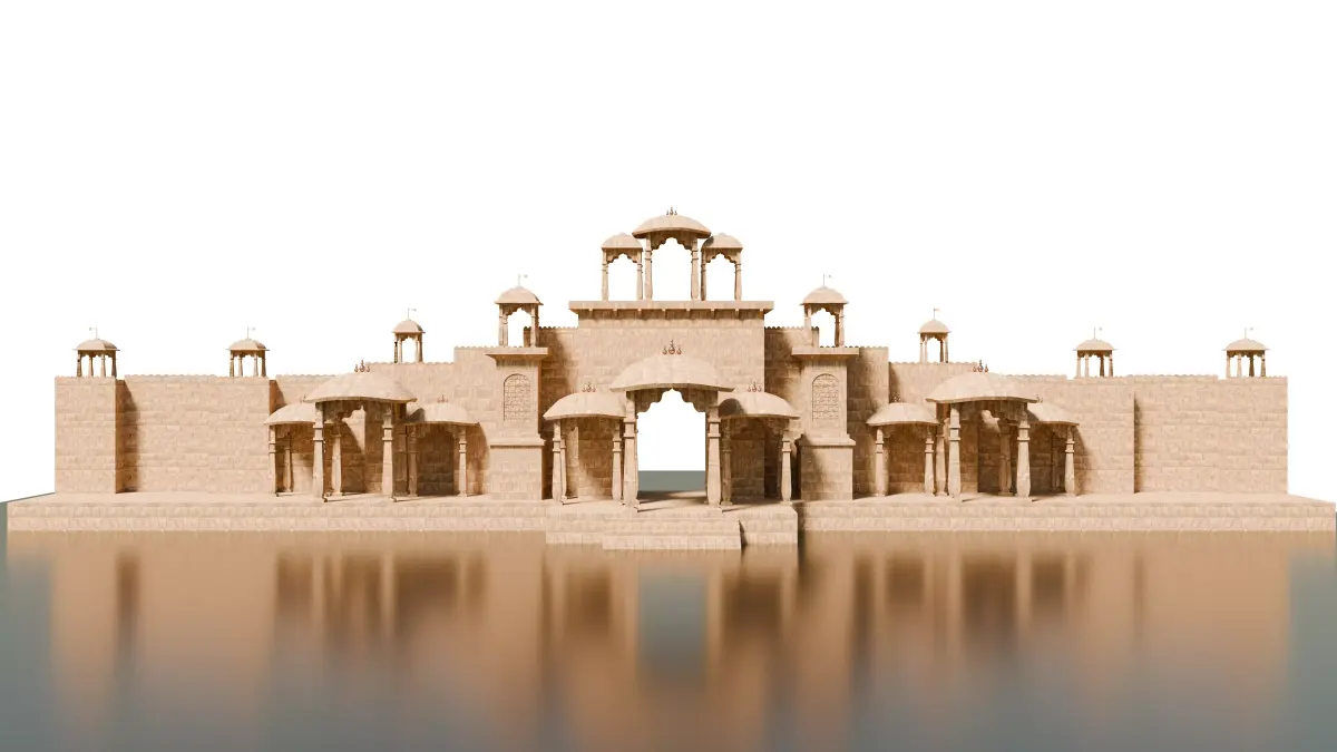 Indian rajasthani gate 3D model