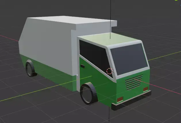 TRUCK LOW POLY garbage Free low-poly 3D model