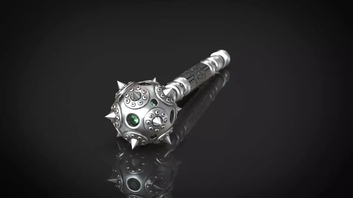 Mace bludgeon suvenir with gems 3D print model