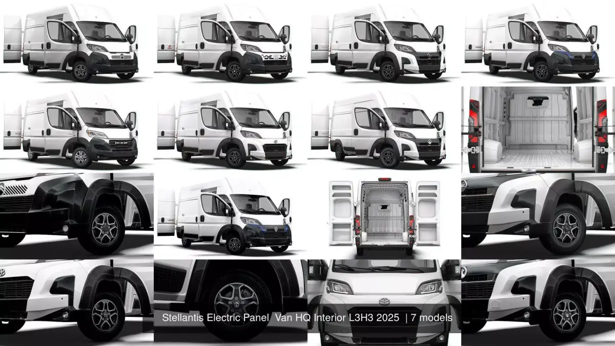 Stellantis Electric Panel  Van HQ Interior L3H3 2025  3D Model Pack