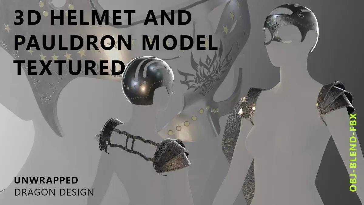Dragon helmet and pauldron  3D model