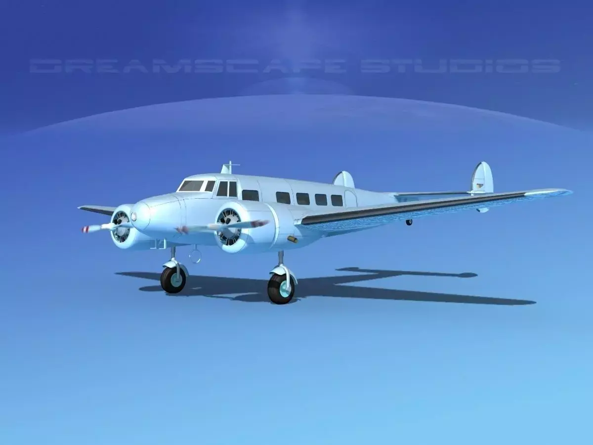 Lockheed L10 Electra Bare Metal 3D model